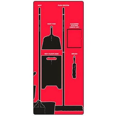 ACCUFORM Accuform Signs Clean & Mop Store-Board, Ultra Aluma-Lite, Red on Black PSB709RDBK